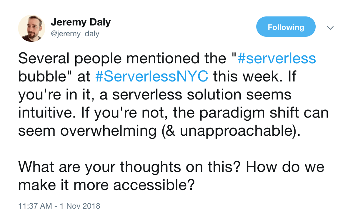 tweet-jeremy-daly-serverless-bubble
